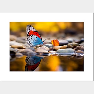 Butterfly Water Nature Serene Tranquil Posters and Art